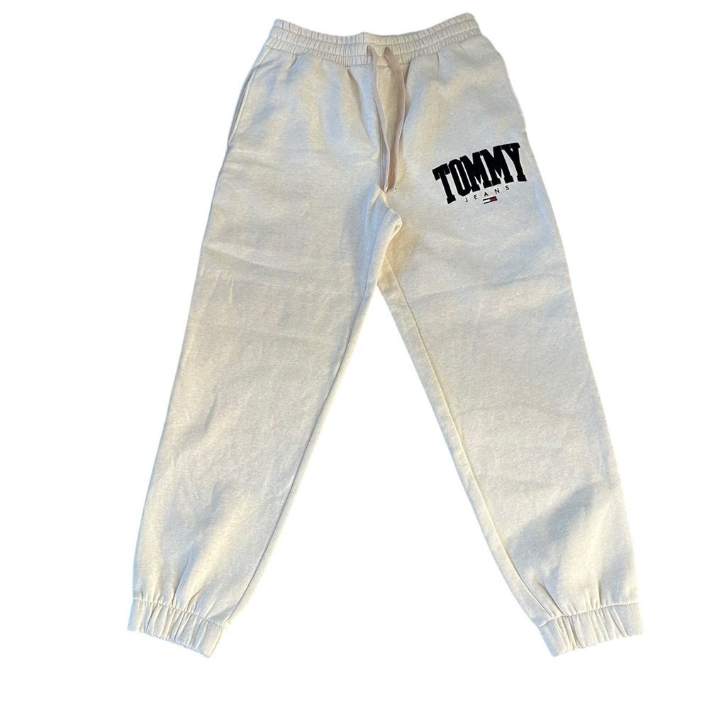 Tommy Jeans Womens Collegiate Logo Sweatpants Cream Varsity Small